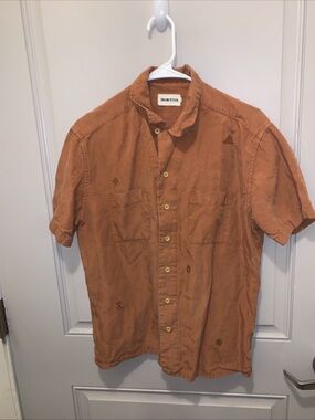 Taylor Stitch Men’s Brown Linen Blend Button Down Size 40